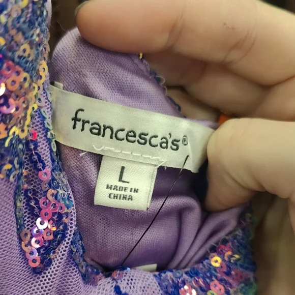 Lavender Sequin Strappy Evening Dress - Picture 9 of 9